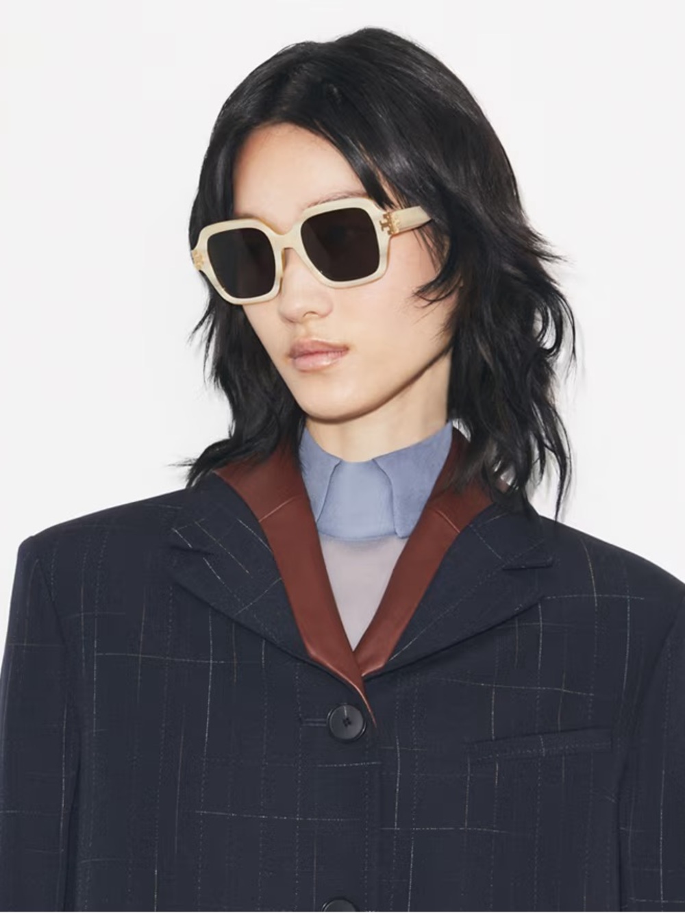 Ivory Tory Burch oversized geometric square sunglasses